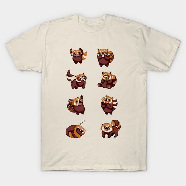 Red Pandas T-Shirt by KatherineBlowerDesigns